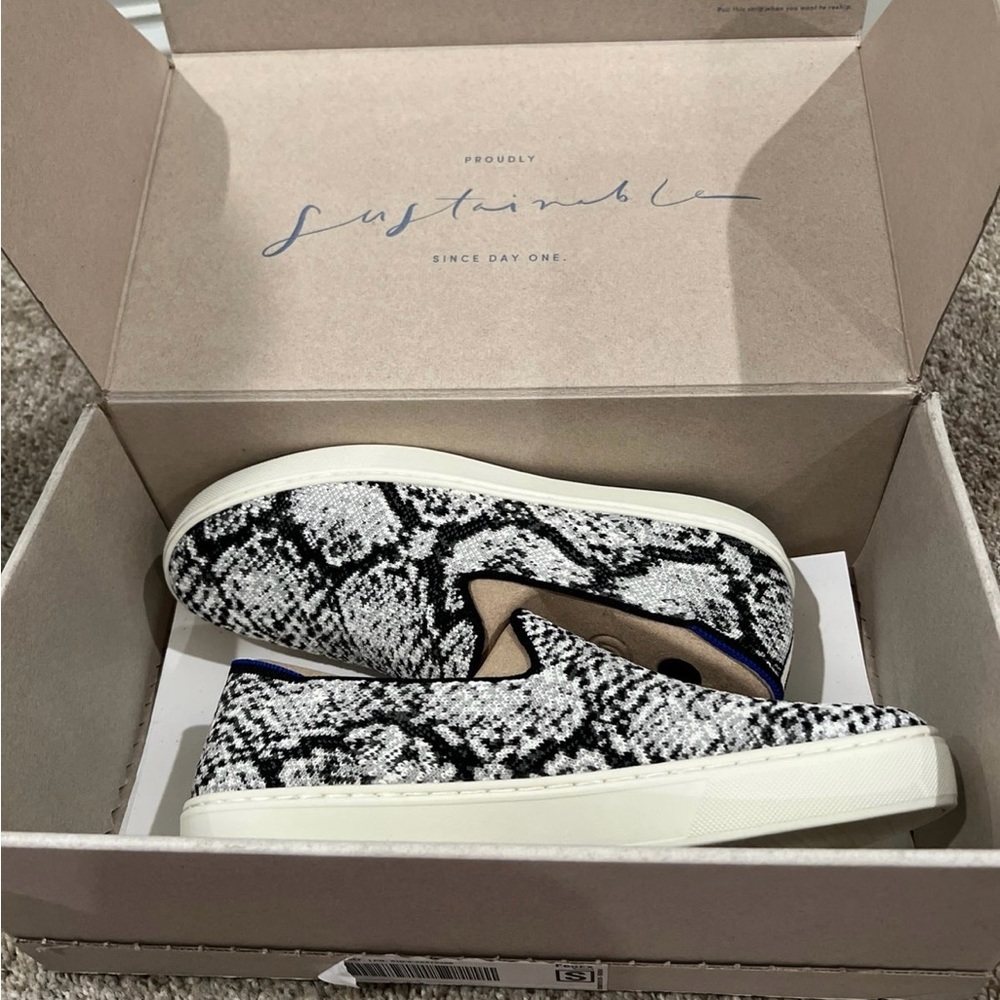 Rothy’s python slip on sneaker size 8.5 brand new in box